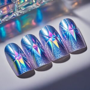 Mesmerizing Laser Polarized Diamond Nail Art