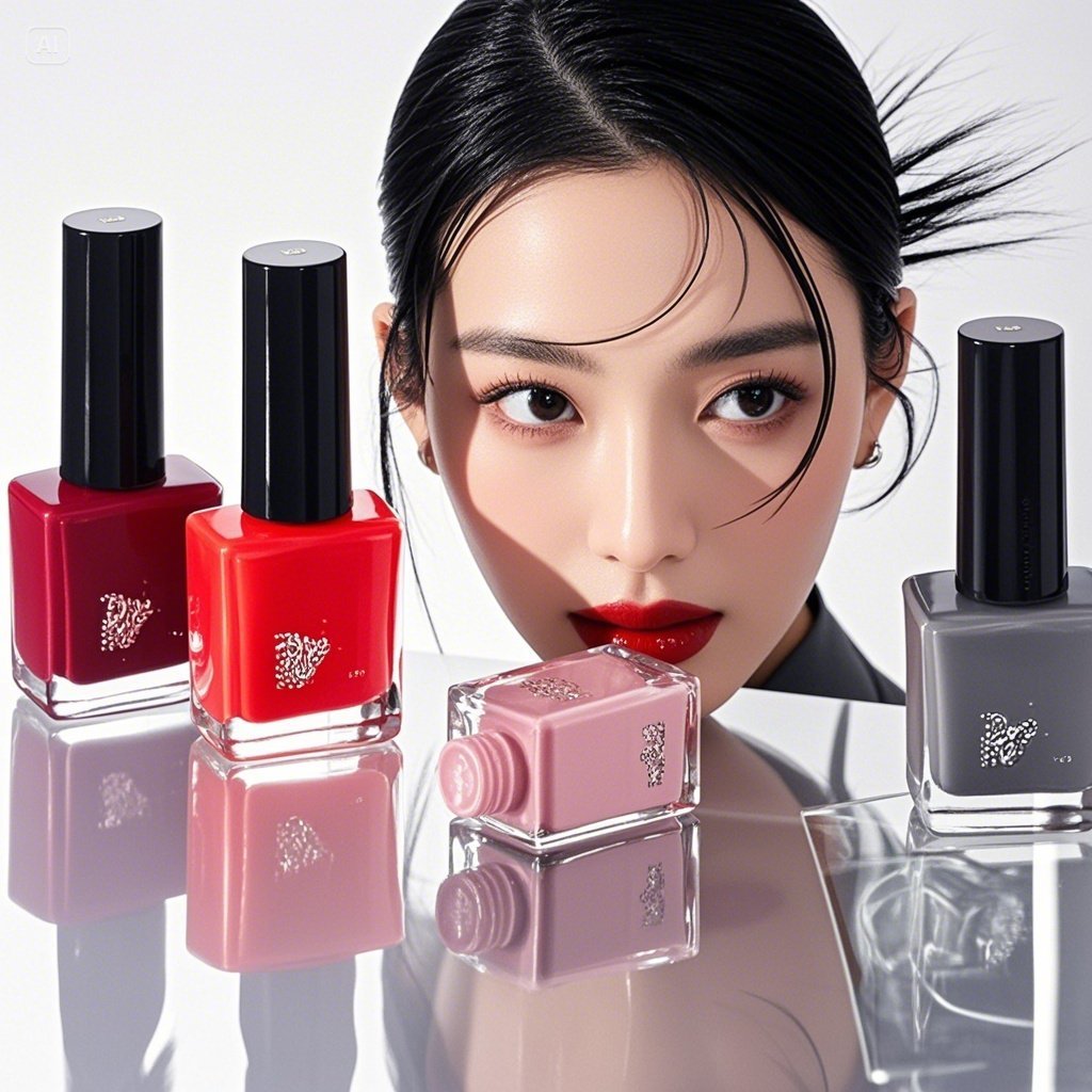 2025's hottest nail polish colors displayed in bottles