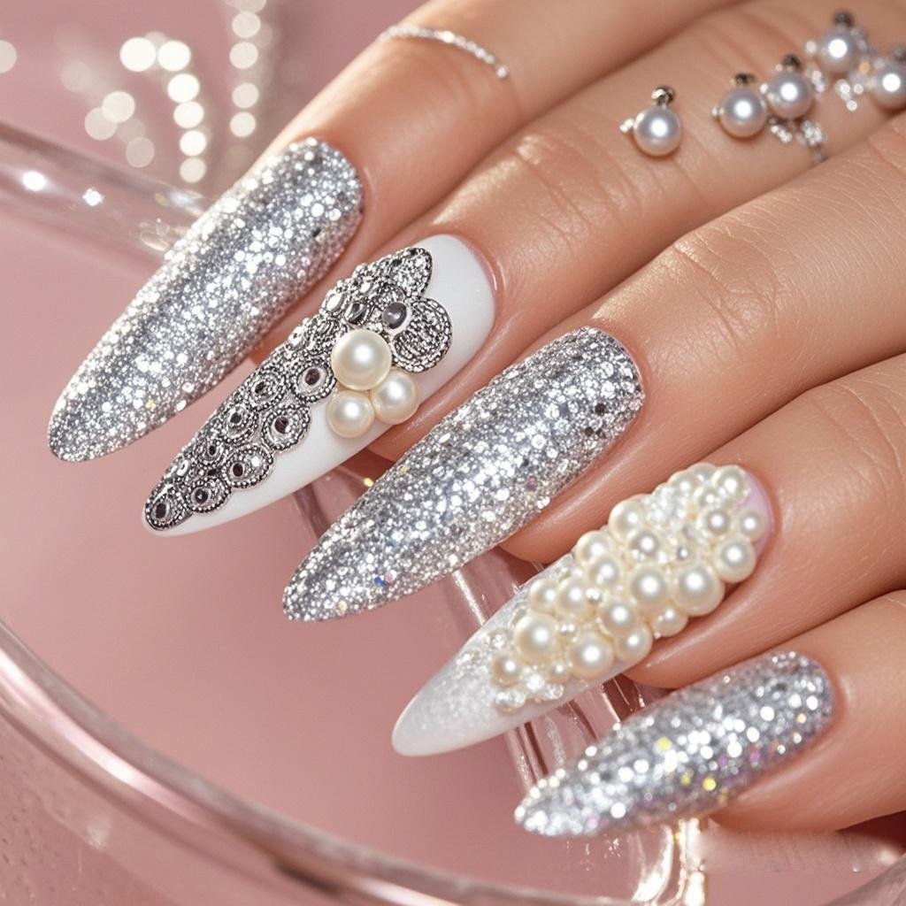 alt="bridal nails 2025" – A guide to top wedding nail trends.