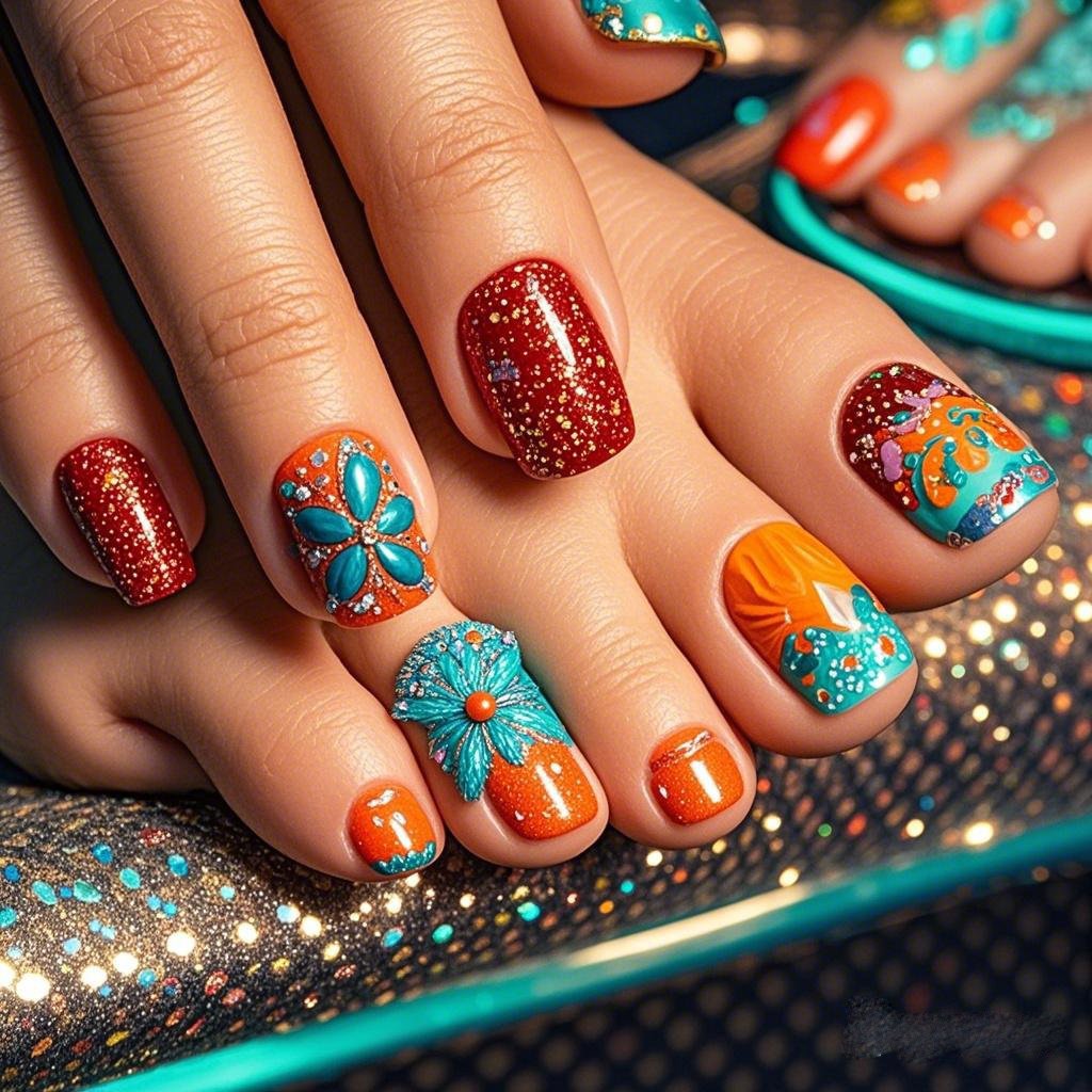 alt="easy and creative nail designs" – A collection of DIY nail art designs.