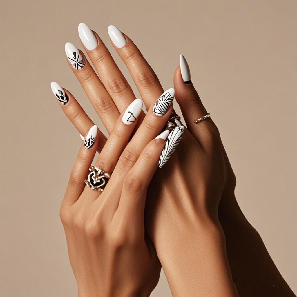 alt="white nails– A close-up of white nails with a modern, textured finish.