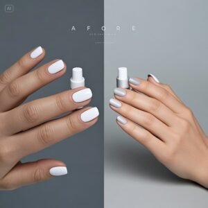 Transformation results showing bare feet versus polished finish 