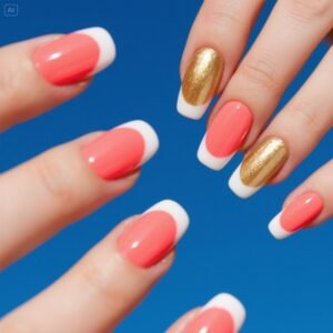  Color-Blocked French Tips