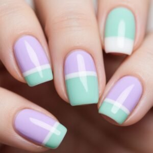  Color-Blocked French Tips