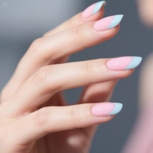  Color-Blocked French Tips