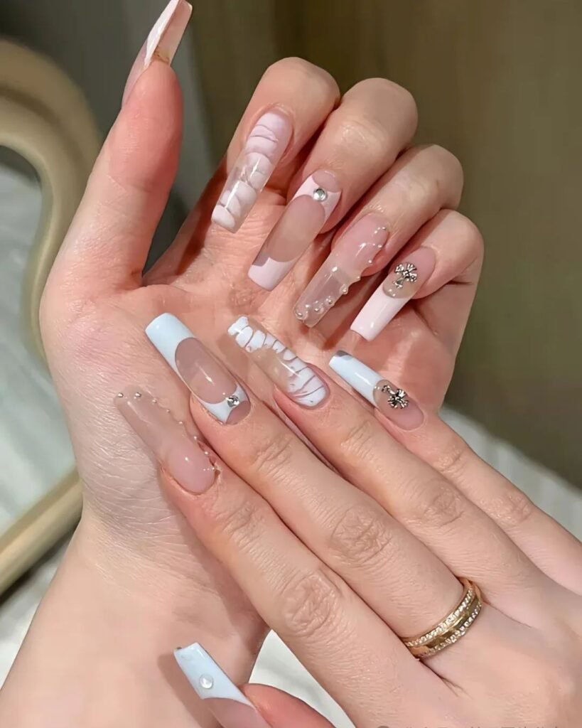 Mirror Chrome French Tips (High-Shine Workplace Manicure)