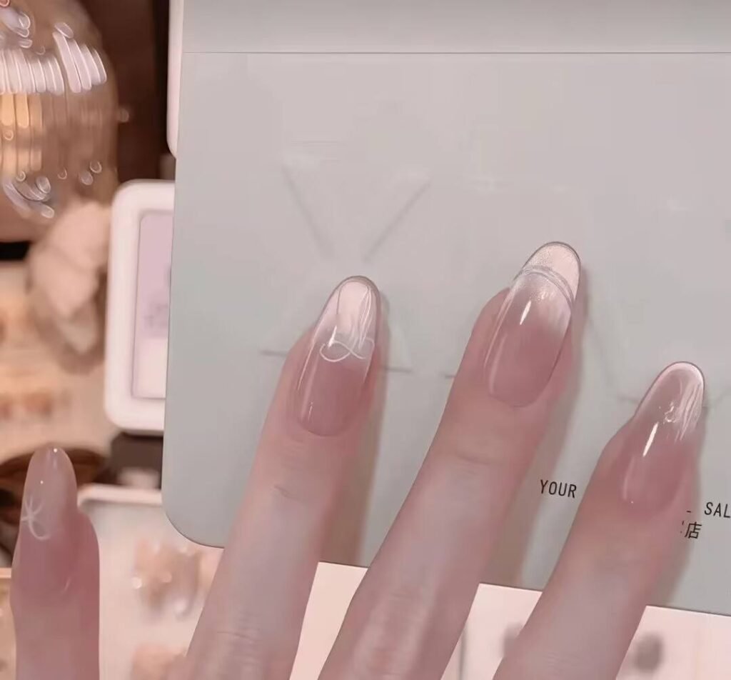 2025 Airy Nail Trends: Translucent gel collides with minimalism, showing a breathable gradient design.