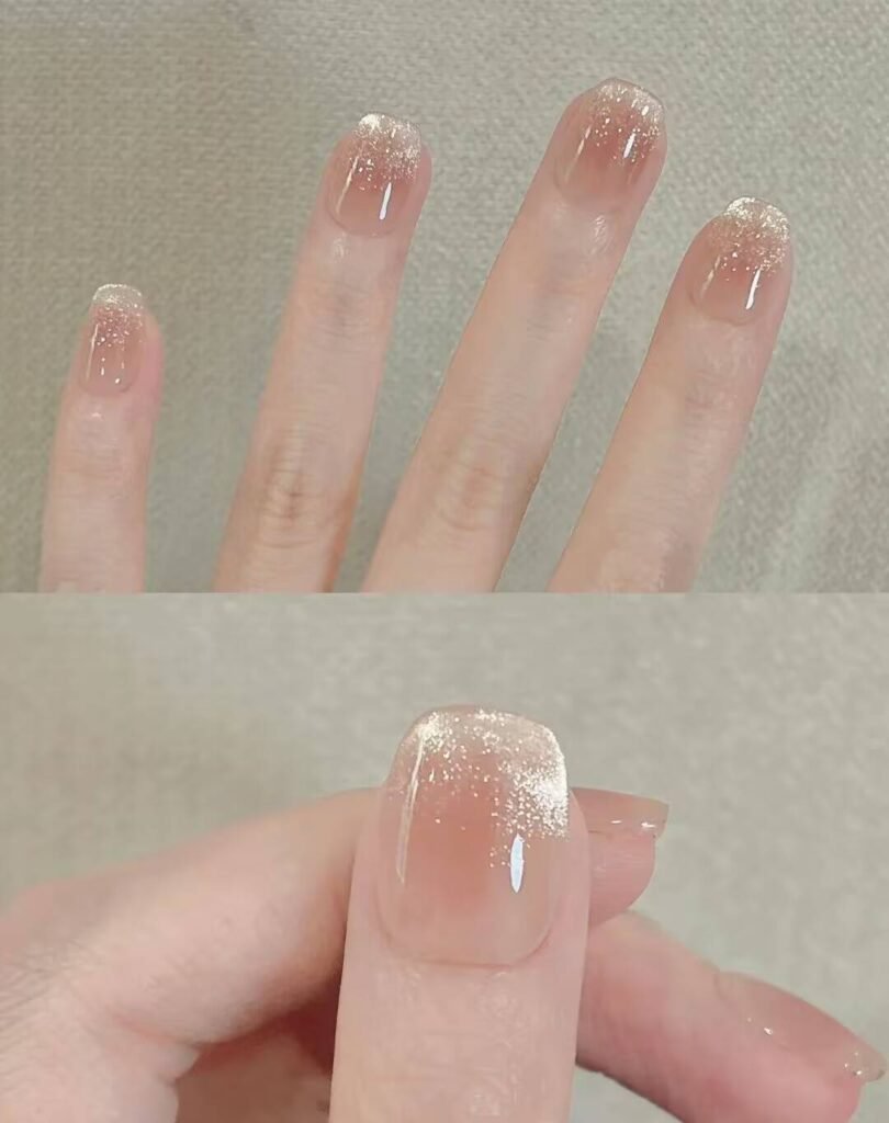 2025 nail trends short nails: Chic Short Nails with Minimalist Art, Neutral Tones & Metallic Accents. Perfect for Effortless Elegance! ✨ #ShortNails #NailTrends2025