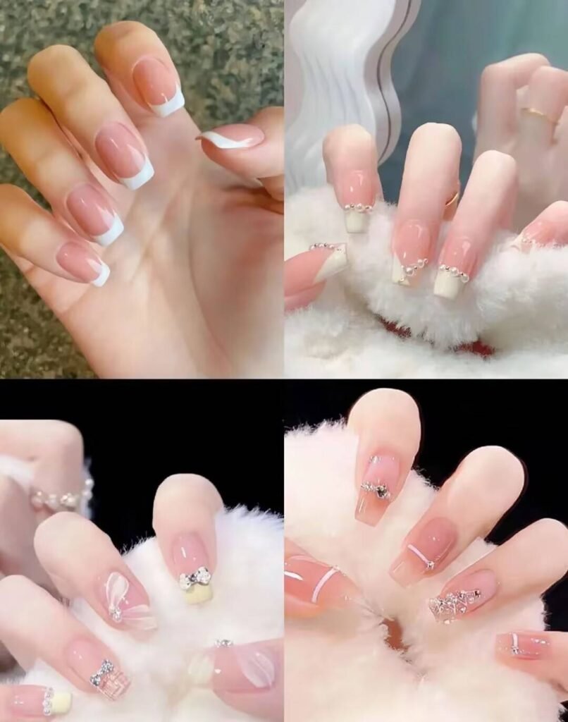 2025 nail trends short nails: Chic Short Nails with Minimalist Art, Neutral Tones & Metallic Accents. Perfect for Effortless Elegance! ✨ #ShortNails #NailTrends2025