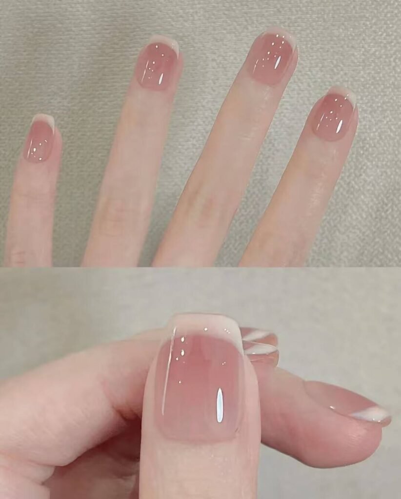 2025 nail trends short nails: Chic Short Nails with Minimalist Art, Neutral Tones & Metallic Accents. Perfect for Effortless Elegance! ✨ #ShortNails #NailTrends2025