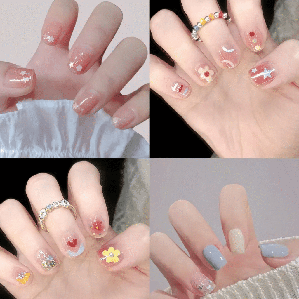 2025 Short Nail Trends: 6 Viral Designs to Slim & Whiten Fingers + Pro Tips 7 2025 short nail trends:Effortless Elegance for All Skin Tones