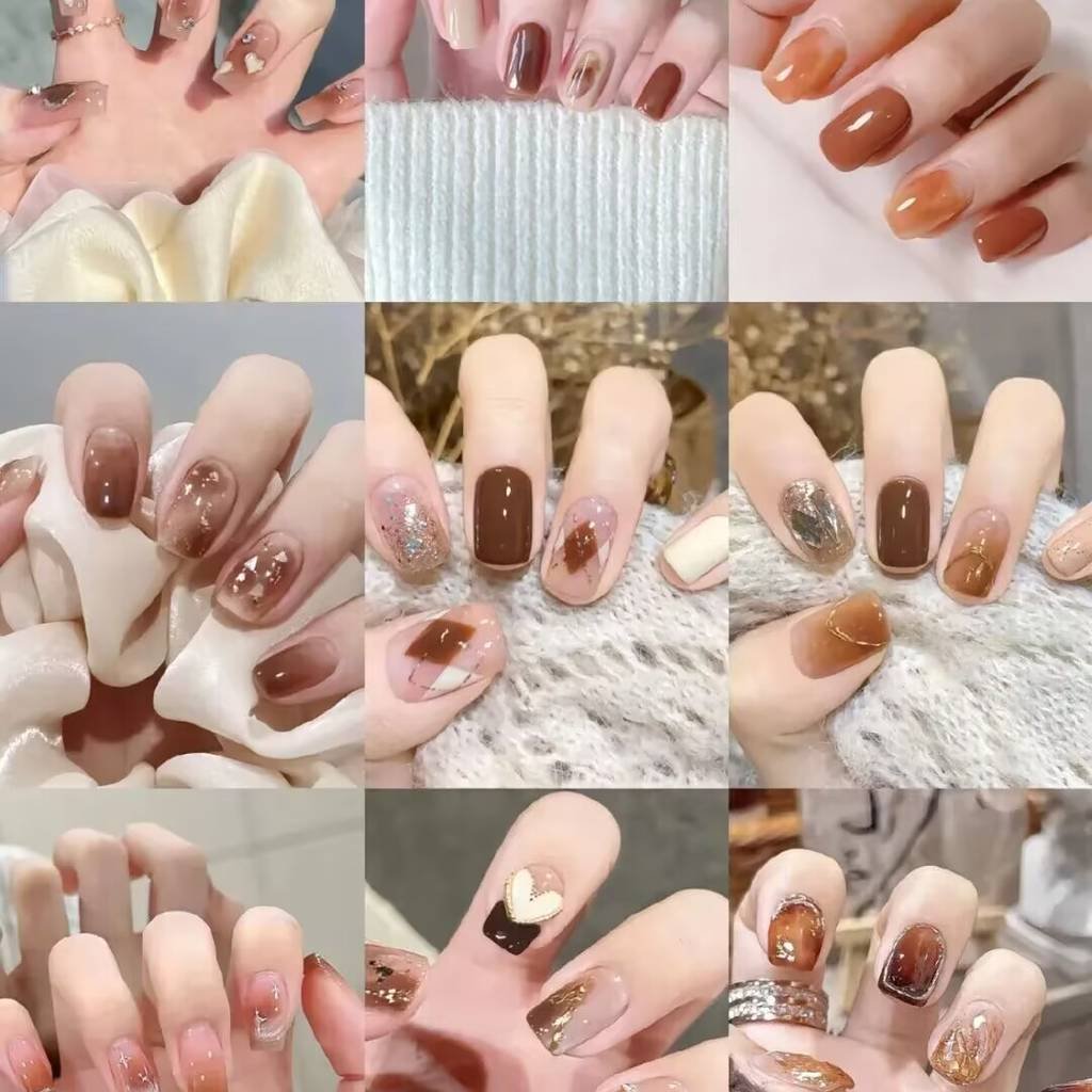 2025 short nail trends for fair skin: muted blush, pearlized chrome accents + square shapes. Lavender-gray French tips enhance pale complexions with cool undertones.