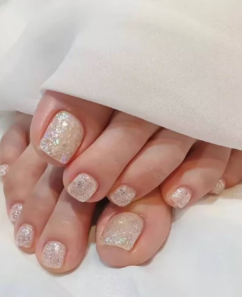 "2025 short toenail trends: minimalist geometric designs in earth tones with chrome accents, Korean-inspired negative space, low-maintenance styles."