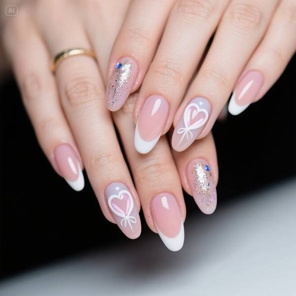 Dreamy Nail Designs 2025: Office-Approved & Hand-Whitening Styles from Seoul to NYC 5 "Dreamy Nail Designs 2025: pearlescent lavender nails with gold foil and minimalist line art, inspired by Seoul trends"