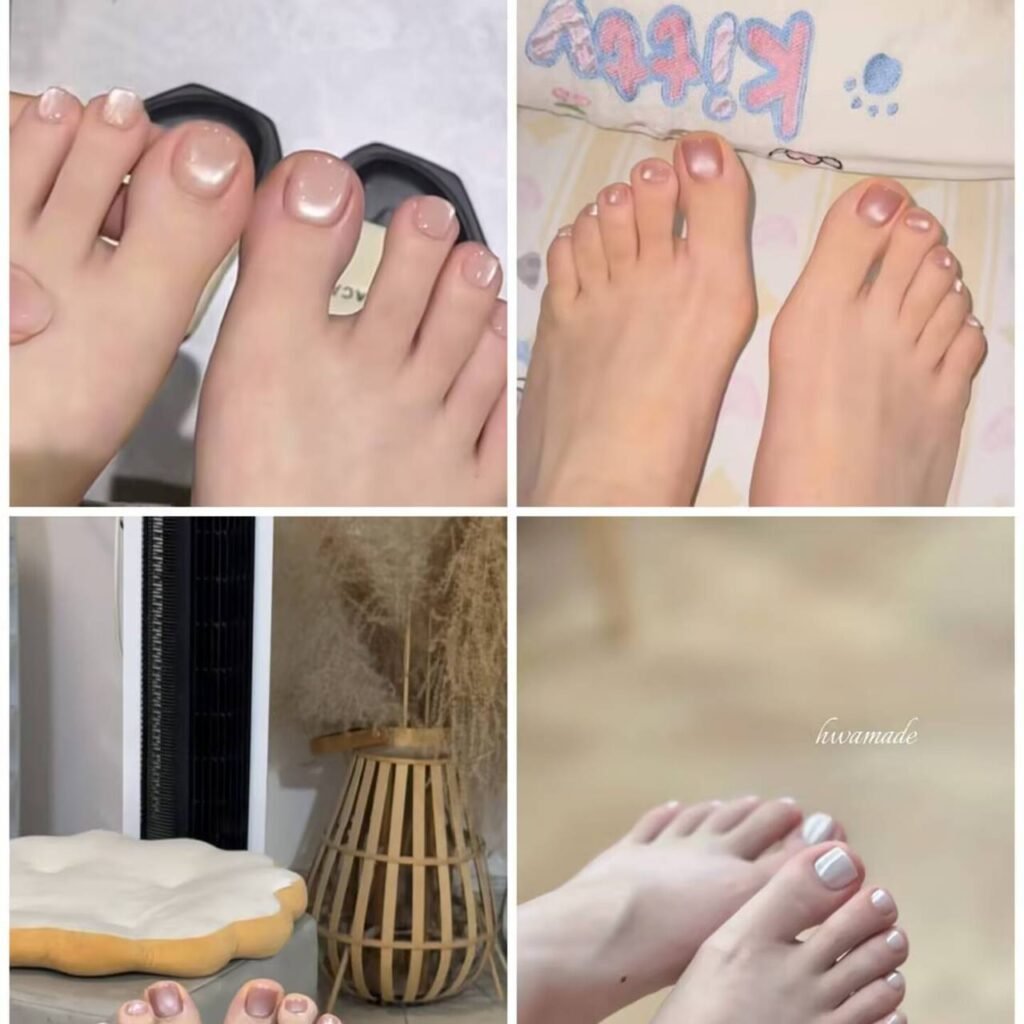 "Trendy Japanese pedicure designs 2025 – minimalist florals, geometric patterns, and pearl accents for elegant nails. #JPNailArt2025 #JapanesePedicure"