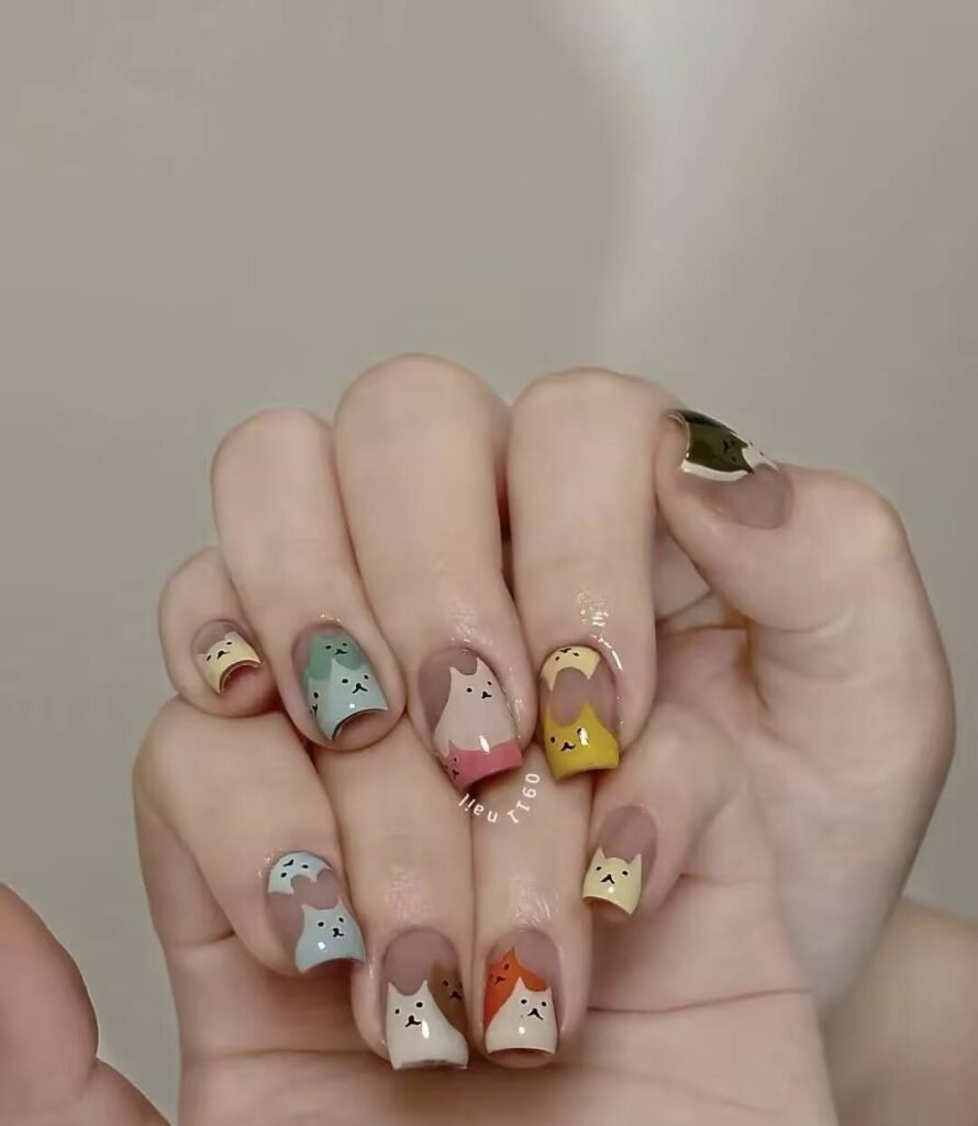 Alt: AI-Powered Nail Style Finder app interface suggesting personalized manicure designs.