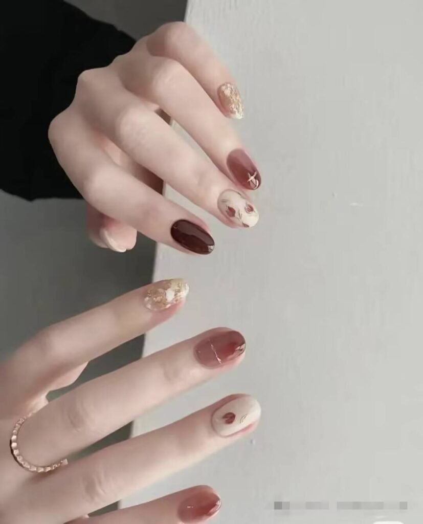 Alt: AI-Powered Nail Style Finder app interface suggesting personalized manicure designs.
