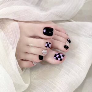 INS inspired toe nail art：Holographic French pedicure on tan feet at beach