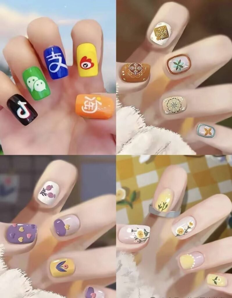 "Office Appropriate Nails: Minimalist Jellyfish Blue Design"