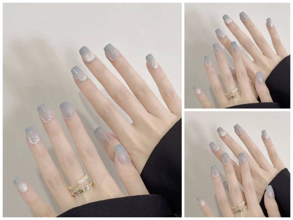 "Jellyfish Blue Nails with Glazed Finish Tutorial"