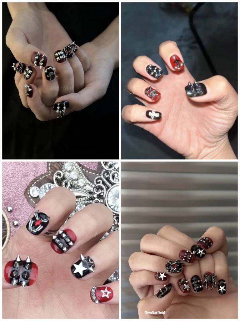 "Meteor Shower Glitter Nails for Party Occasions"