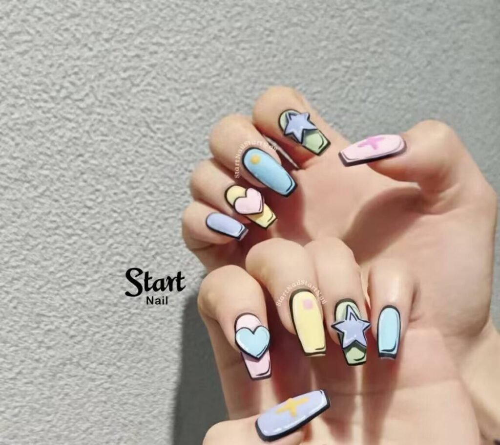 "Office Appropriate Nails: Minimalist Jellyfish Blue Design"