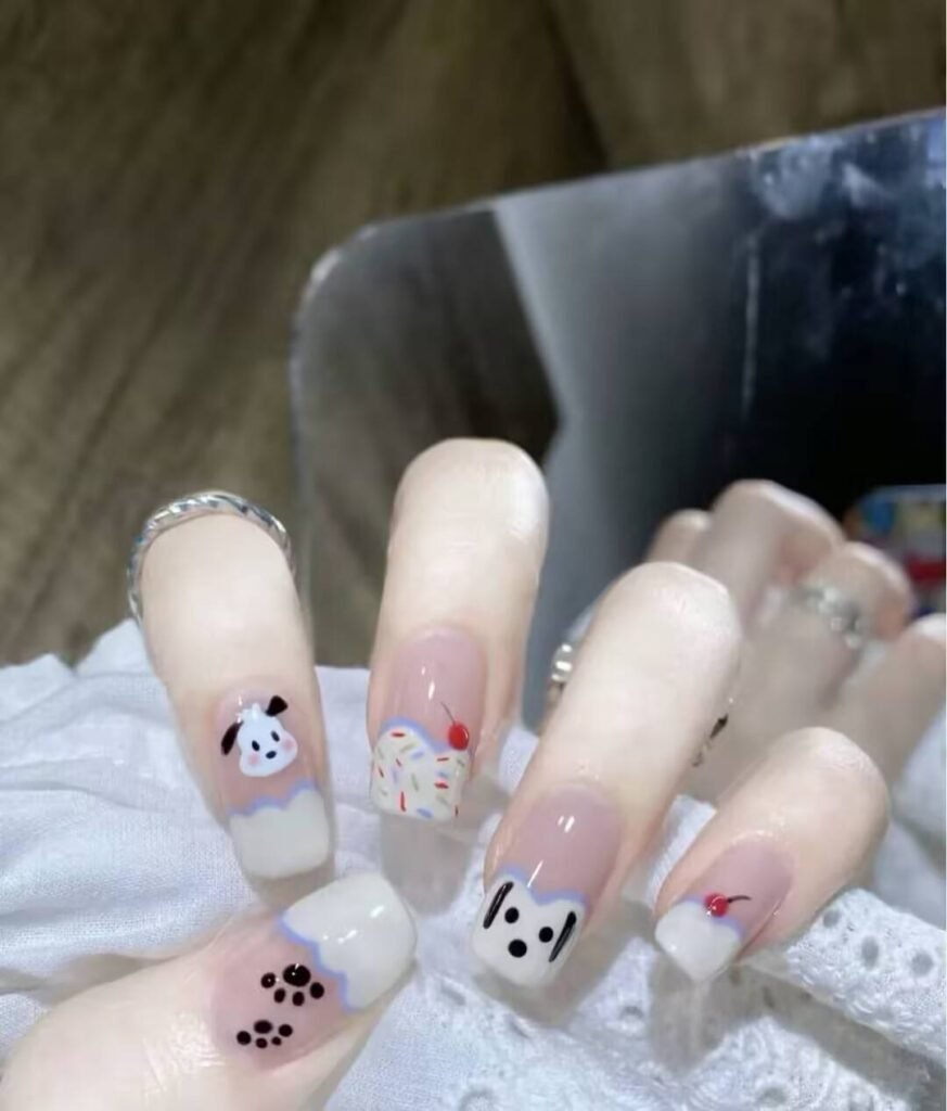 "Meteor Shower Glitter Nails for Party Occasions"