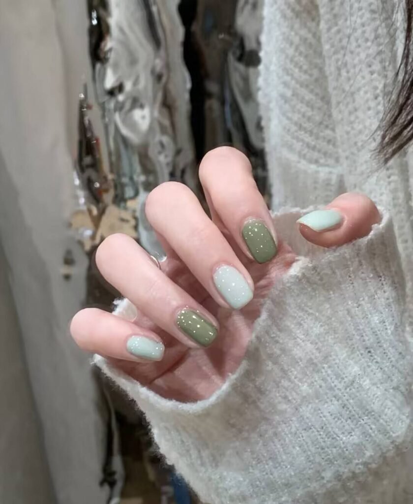"Office Appropriate Nails: Minimalist Jellyfish Blue Design"