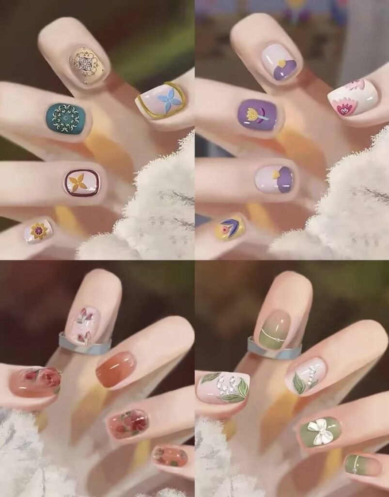"Office Appropriate Nails: Minimalist Jellyfish Blue Design"