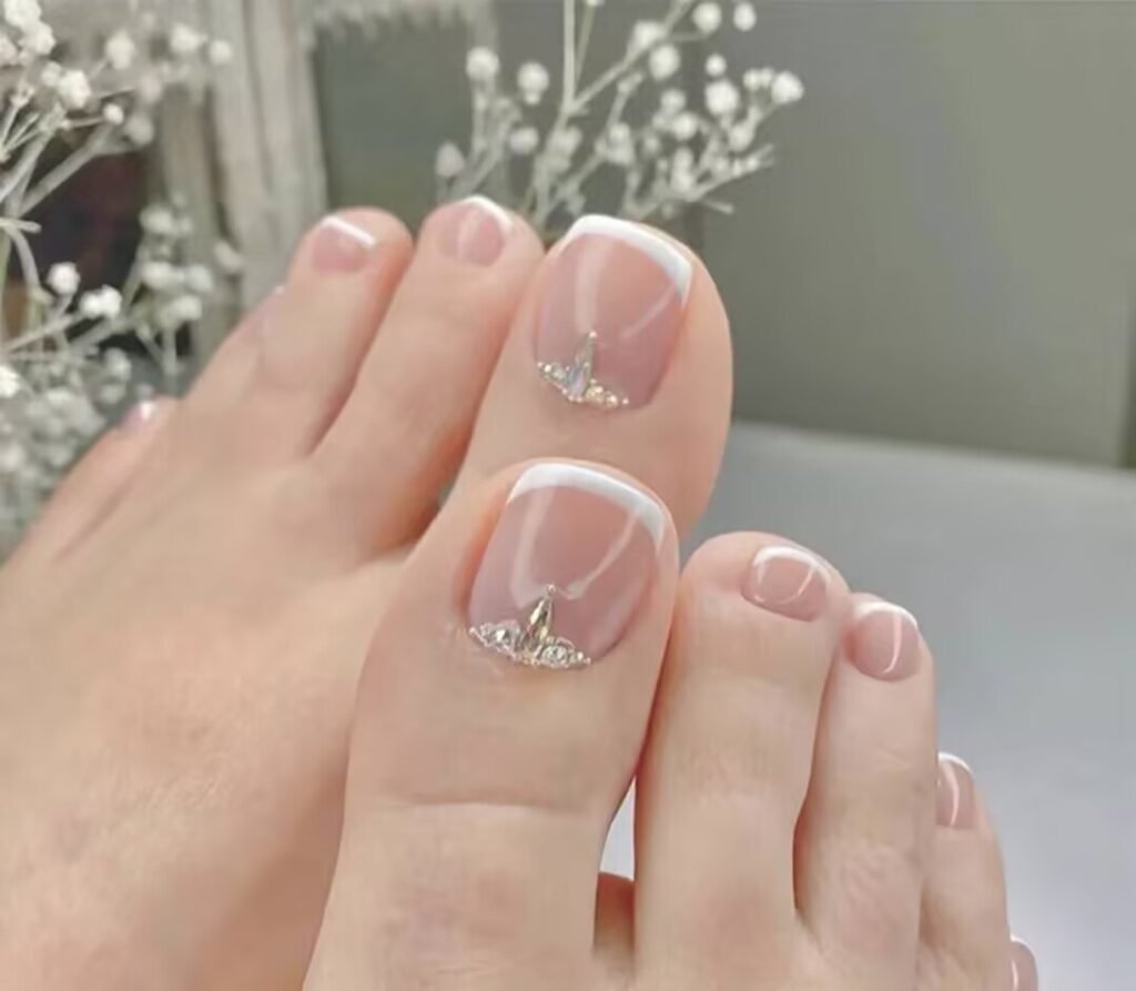 Short luxury pedicure nail art designs