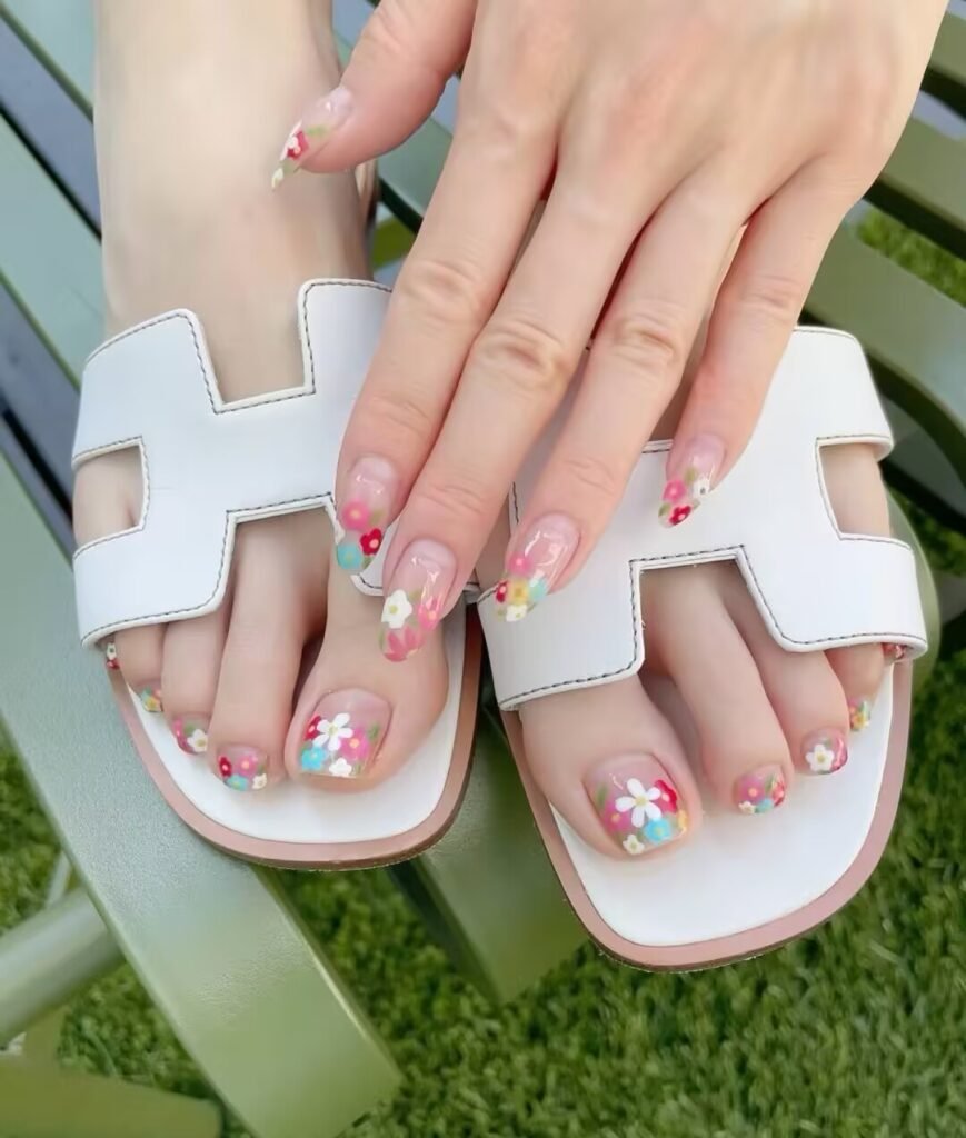 Short luxury pedicure nail art designs