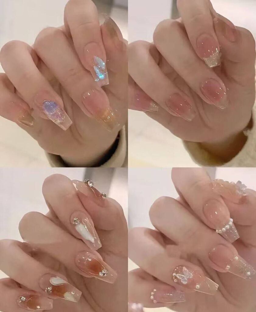 "Cream Shell White Pedicure with minimalist pearl finish - clean toe nail aesthetic" 