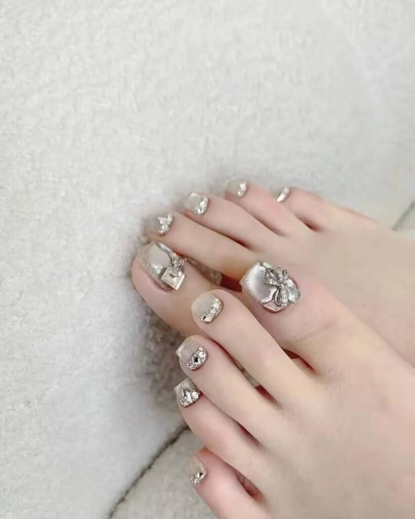 Ultimate Summer Pedicure Trends:"milky white minimalist pedicure with sandals"