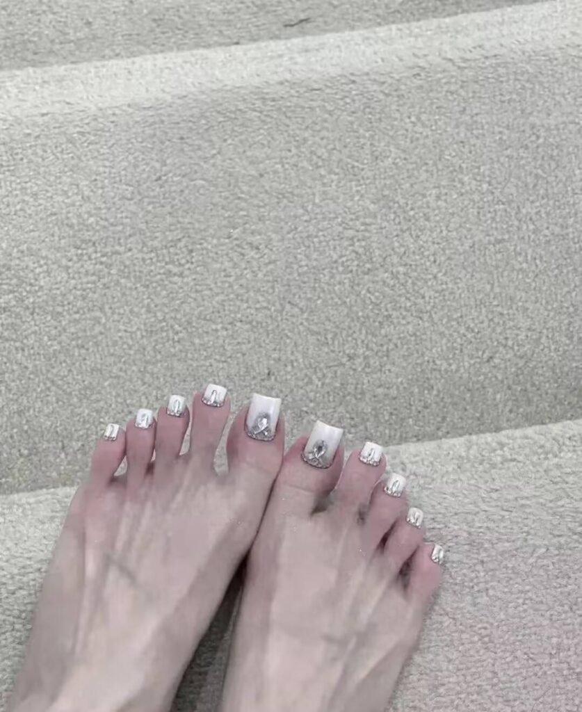 Ultimate Summer Pedicure Trends:"milky white minimalist pedicure with sandals"