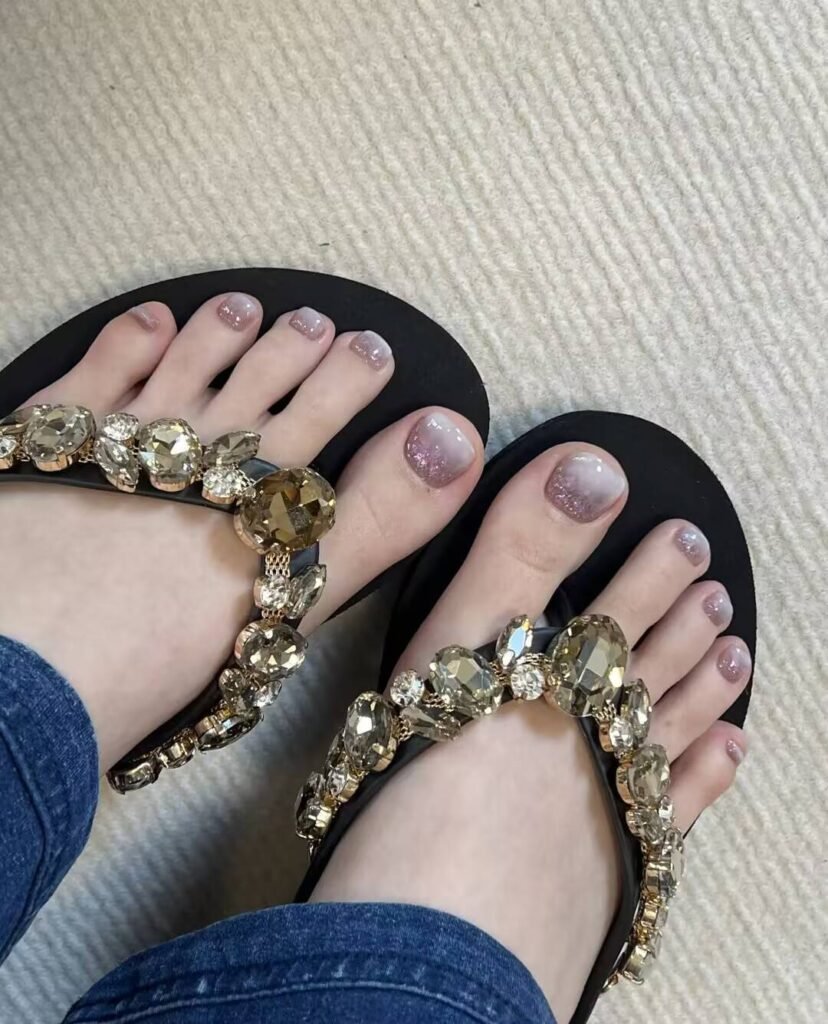 Ultimate Summer Pedicure Trends:"milky white minimalist pedicure with sandals"