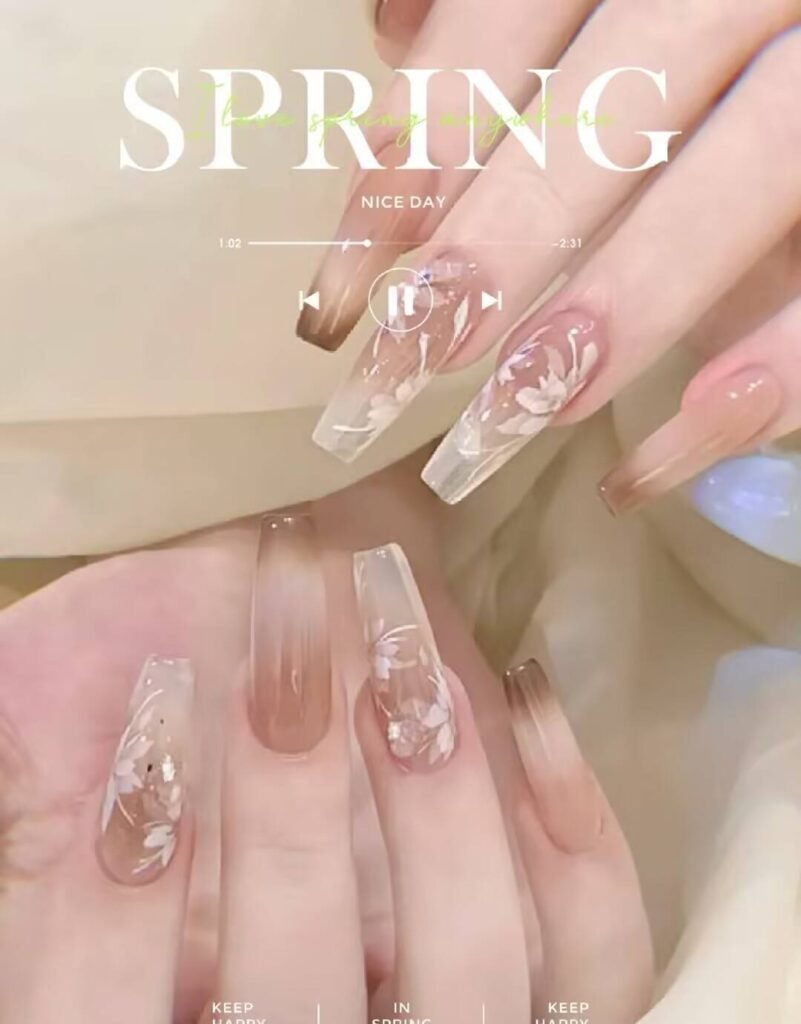 Short, elegant nail designs featuring minimalist styles like French tips, soft nude polish, and delicate gold accents on natural nails.