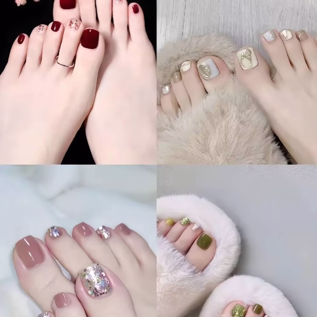 Modern aesthetic pedicure trends featuring soft pink French tips and floral accents on well-groomed feet